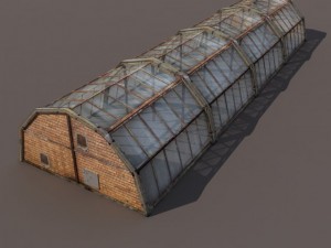 green house low poly Model 3D