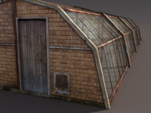 green house low poly Model 3D