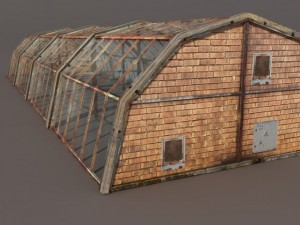 green house low poly Model 3D