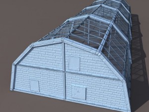 green house low poly Model 3D