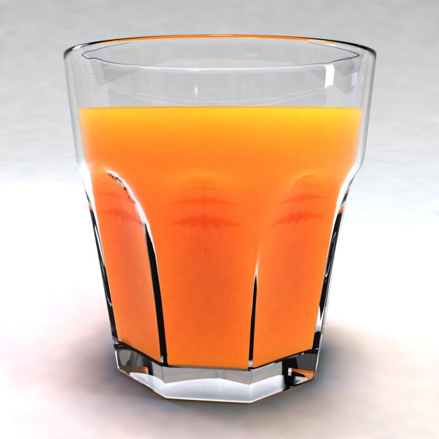 glass with orange juice 3D Model .c4d .max .obj .3ds .fbx .stl .blend 