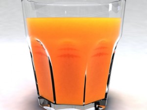 glass with orange juice 3D Model