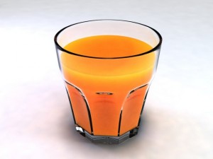 glass with orange juice 3D Model