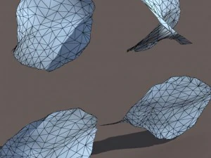 autumn fall leafs pack low poly 3D Model