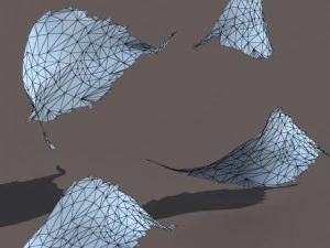 autumn fall leafs pack low poly 3D Model