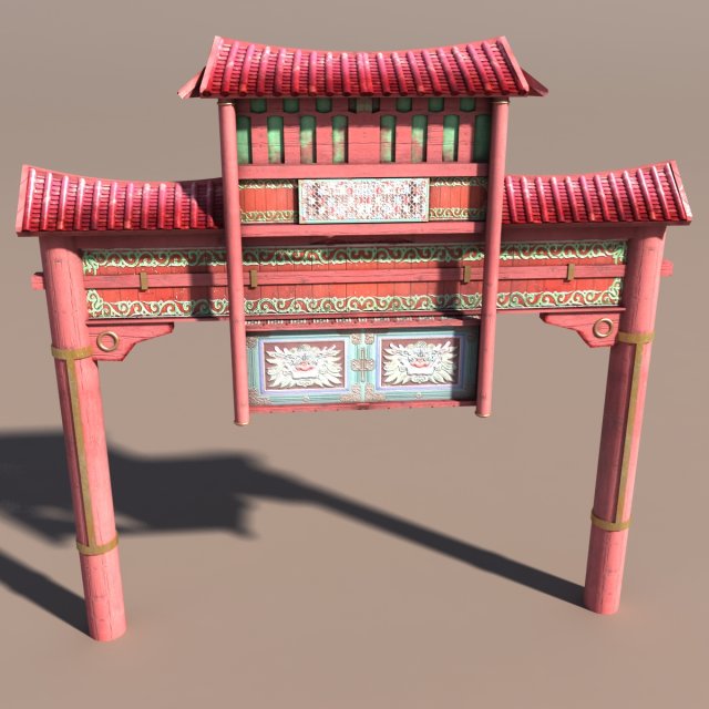 china town portal Modelo 3D .c4d .max .obj .3ds .fbx .stl .blend 