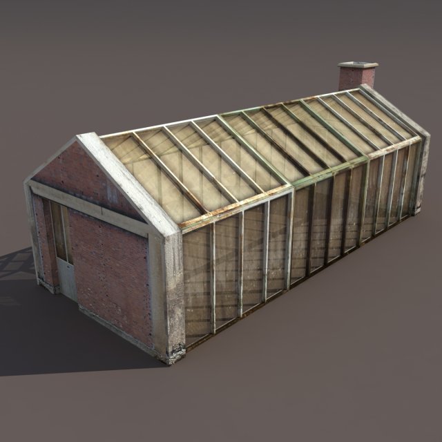 greenhouse skylight windows low poly Modello 3D .c4d .max .obj .3ds .fbx .stl .blend 