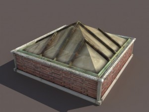 greenhouse skylight windows low poly Modello 3D