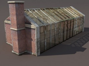 greenhouse skylight windows low poly Modello 3D