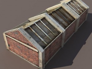 greenhouse skylight windows low poly Modello 3D