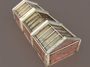 greenhouse skylight windows low poly Modello 3D