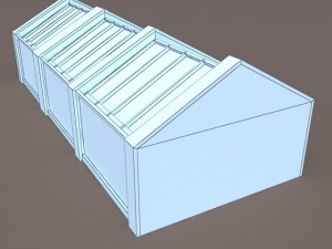 greenhouse skylight windows low poly Modello 3D
