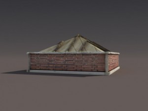 greenhouse skylight windows low poly Modello 3D