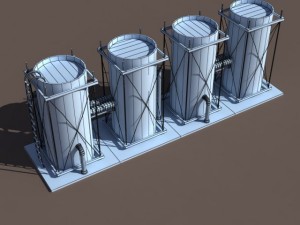 old tanks factory 3D Model