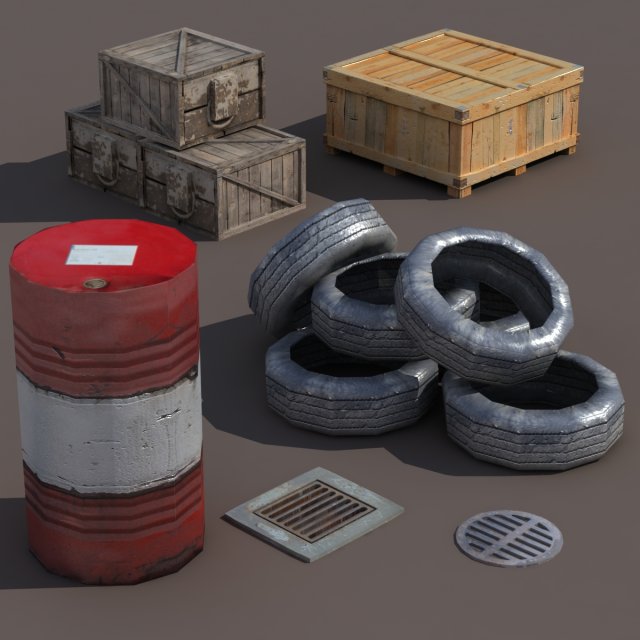 street element low poly Modèle 3D .c4d .max .obj .3ds .fbx .stl .blend 