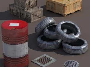 elemento de rua baixo poli Modelo 3D