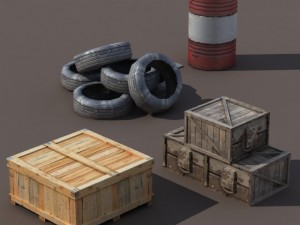 street element low poly Modèle 3D