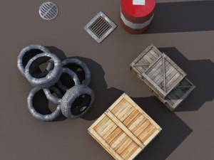 street element low poly Modèle 3D