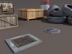 street element low poly Modèle 3D