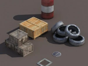 уличный элемент низкополигональная 3D Модель