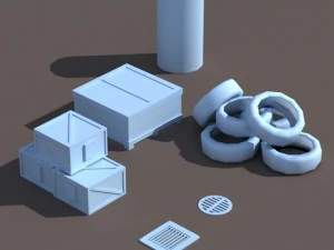 уличный элемент низкополигональная 3D Модель