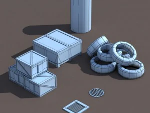 уличный элемент низкополигональная 3D Модель