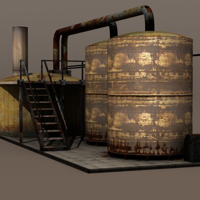 factory tanks Model 3D .c4d .max .obj .3ds .fbx .stl .blend 