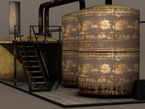 factory tanks 3D 모델