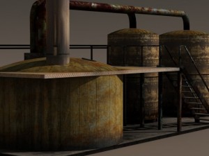 factory tanks Model 3D