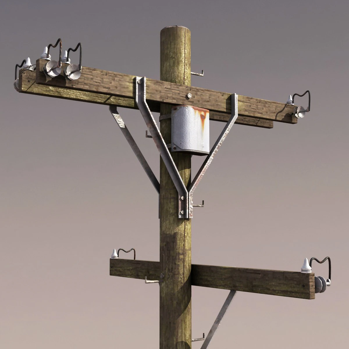 Telefonmast Low Poly 3D Modell .c4d .max .obj .3ds .fbx .stl .blend 