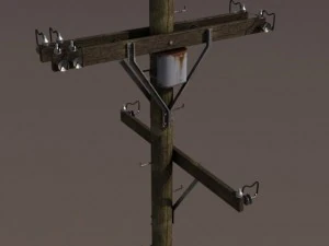 Telefonmast Low Poly 3D Modell