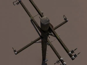 Telefonmast Low Poly 3D Modell