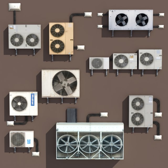 air conditioning pack low poly 3d modle 3D Модель .c4d .max .obj .3ds .fbx .stl .blend 
