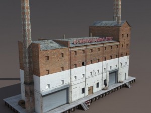 abandoned old factory low poly 3D Modell
