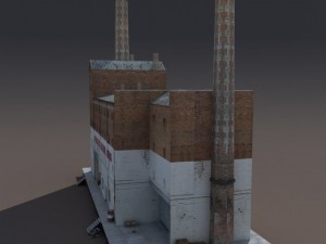 abandoned old factory low poly 3D Modell