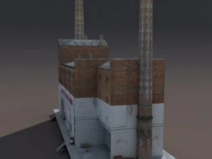 abandoned old factory low poly 3D Model
