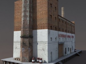 abandoned old factory low poly 3D Modell
