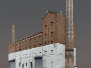 abandoned old factory low poly 3D Model