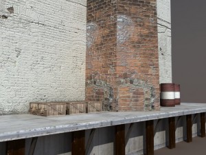 abandoned old factory low poly 3D Modell
