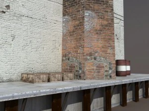 abandoned old factory low poly 3D Model