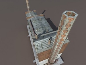 abandoned old factory low poly 3D Modell