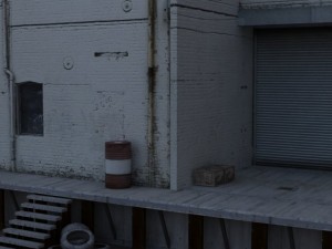 abandoned old factory low poly 3D Modell
