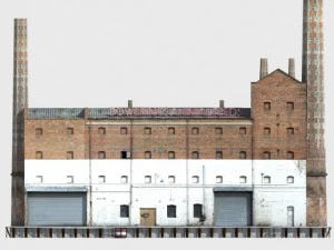 abandoned old factory low poly 3D Model