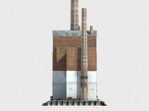 abandoned old factory low poly 3D Model