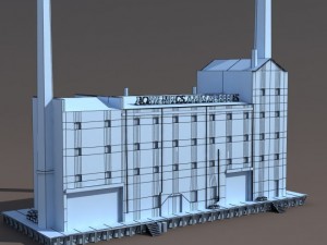 abandoned old factory low poly 3D Modell