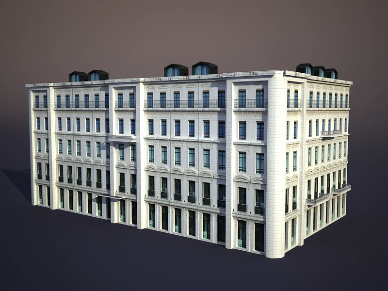 apartment house 1 3D Model .c4d .max .obj .3ds .fbx .stl .blend