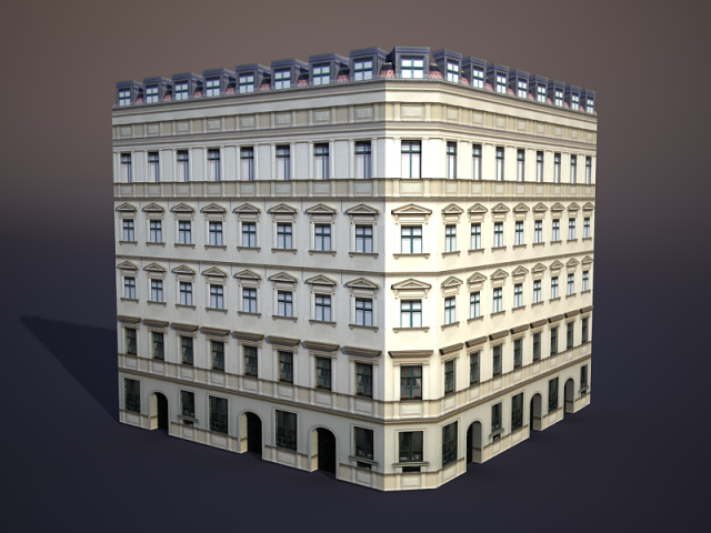 apartment house 4 3D Model .c4d .max .obj .3ds .fbx .stl .blend 