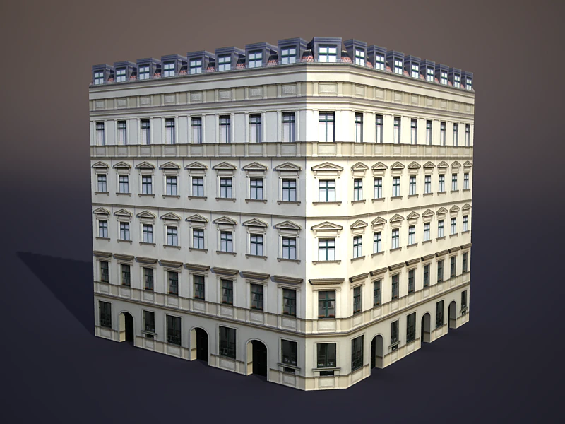 apartment house 4 3D Model .c4d .max .obj .3ds .fbx .stl .blend