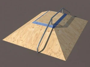 4 skate park element low poly 3D Model