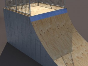 4 skate park element low poly 3D Model